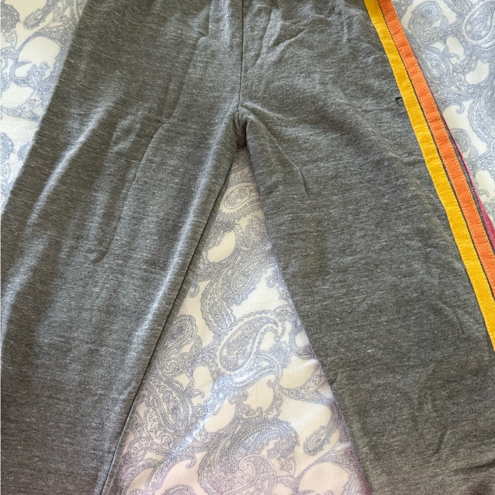 Aviator Nation Gray and Yellow Sweatpants